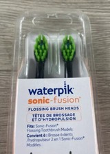 NEW Waterpik Sonic-Fusion Flossing Brush Heads Black 2 Pk SF-01  SF-02