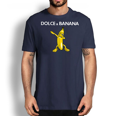 T-shirt Humour Banane Donna - Parodie Logo, Coton, Manches Courtes, Col Rond, Neuf Avec étiquettes