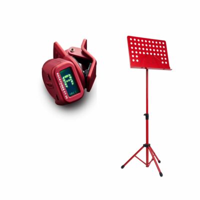 ZOUNDHOUSE Einsteiger-Bundle 23: Orchesterpult + Clip-On Tuner / rot