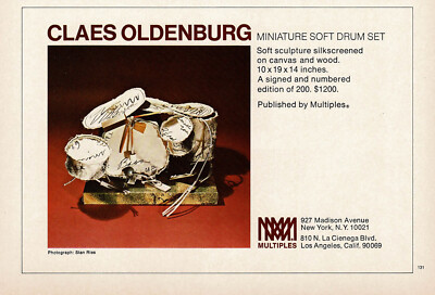 1970s Vintage Claes Oldenburg Soft Sculpture Art Multiples Inc Original Print Ad