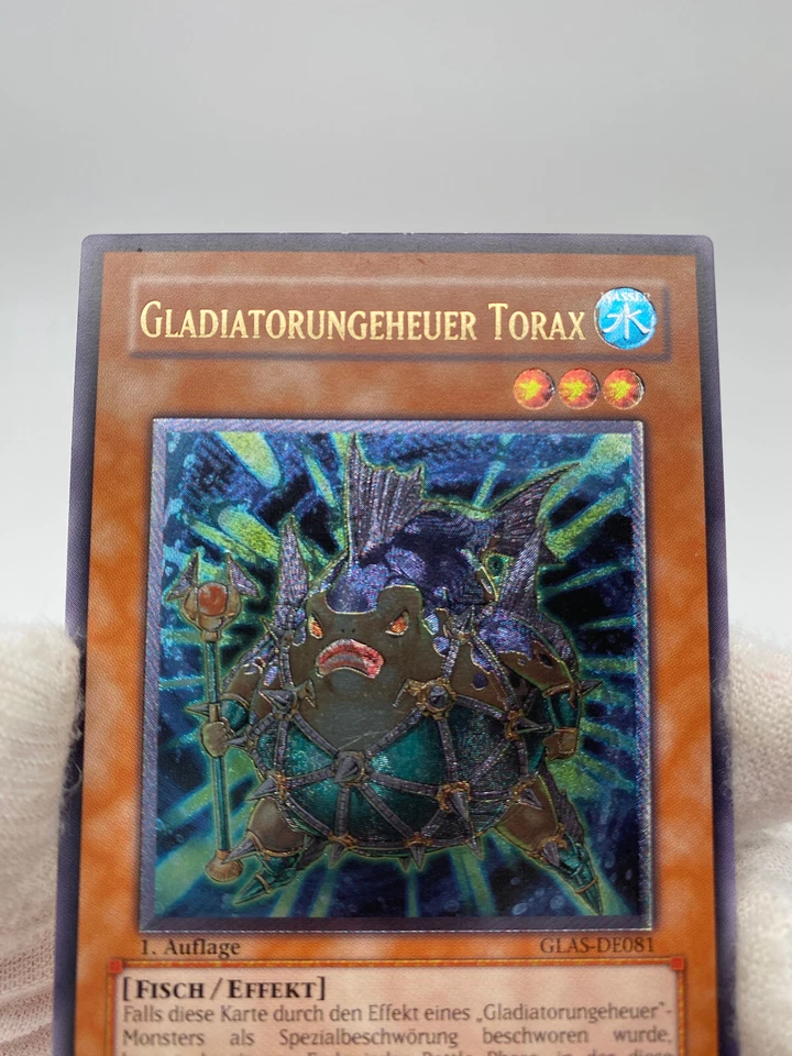 Yugioh Karte Gladiatorungeheuer Torax GLAS-DE081 Ultimate Rare 1. Auflage - Bild 3 von 4