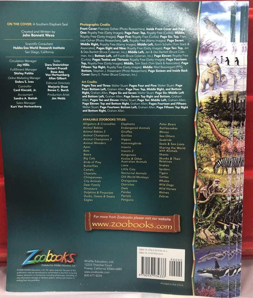 Seals Sea Lions & Walruses Zoobooks Educational Magazine V2 Combine shipping eBay