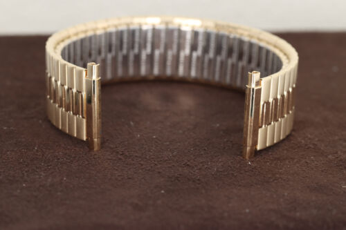 Hadley-Roma 15mm-22mm Stretchable Men's Gold Plated Watch Bracelet/Band,MB5473T - Picture 2 of 2