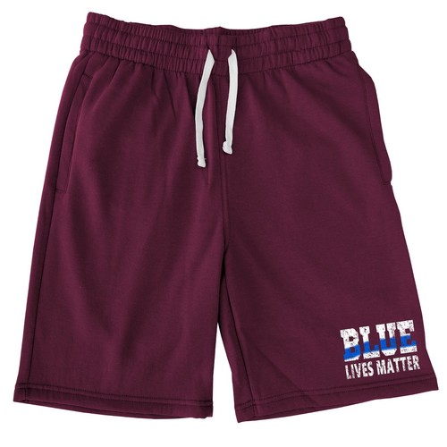 Men's Blue Lives Matter Burgundy Fleece 