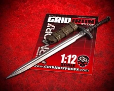 1:12 2-Handed Sword w/sheath Weapon For Mythic legions Marvel Legends Gi Joe GA9