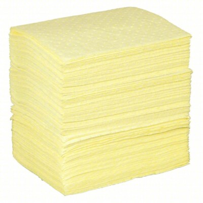 100 CONDOR Absorbent Pads 28 oz Volume Hazardous Acids Bases Chemical Waste Osha