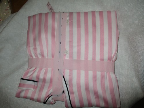 NWT Victoria’s Secret satin Long Pajama Set Pink Stripe Pants classic large - Picture 4 of 4