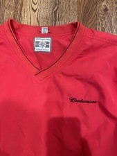 Budweiser XL Windbreaker Jacket Red Distributor Pullover Worker NLHB