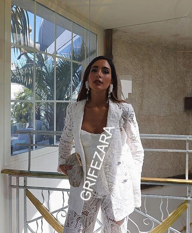 Zara white lace pants sales