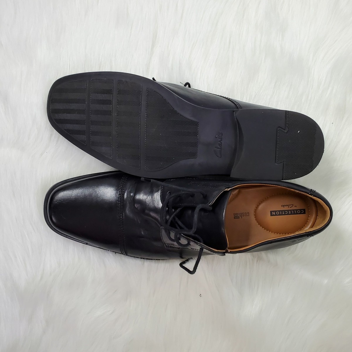 NWT Clarks Men\'s Tilden Cap Oxford, Black Leather, 13 M US CLARKS mens tilden cap toe formal dress oxford black shoes  main image 4