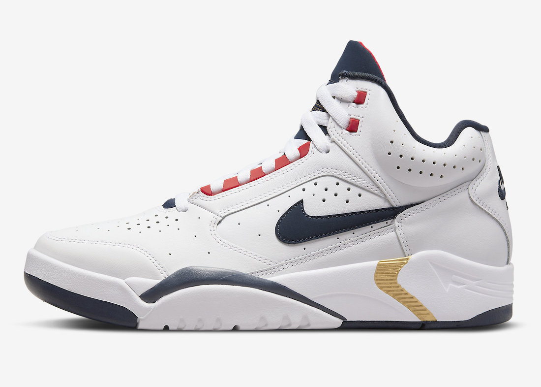 Nike Air Flight Lite Mid Olympic USA Белый Темно-синий Золотой DJ2518-102 sz 9 Мужские