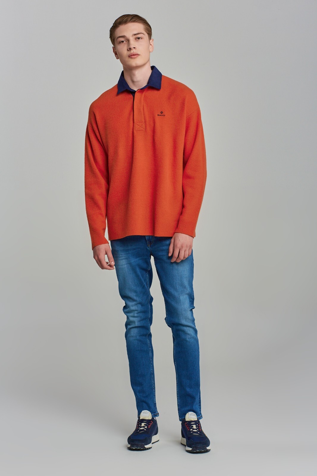 Gant Heavy Wool Rugger Long Sleeve Pumpkin Orange Size XL RRP £175 image 3
