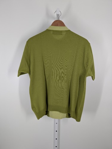 Leonardo Strassi Vintage 60s Atomic Green Mod Geometric Art Italian Knit Shirt - Picture 5 of 5