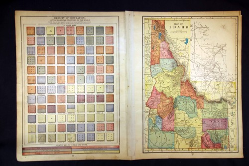 1907 State of Washington Color Map or Idaho - Picture 4 of 7