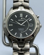 Seiko Kinetic Titanium mai indossato 5M62-0C90 quadrante grigio data con documenti | Condensatore nuovo