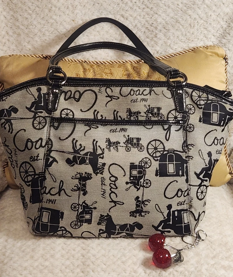 2010 COACH HORSE & CARRIAGE Poppy Glam Satchel as Pictured - Image 2 of 4