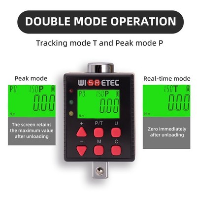 Digital Torque Wrench Meter Backlit 5 Units Dual Mode Buzzer LED Adjustable Tool