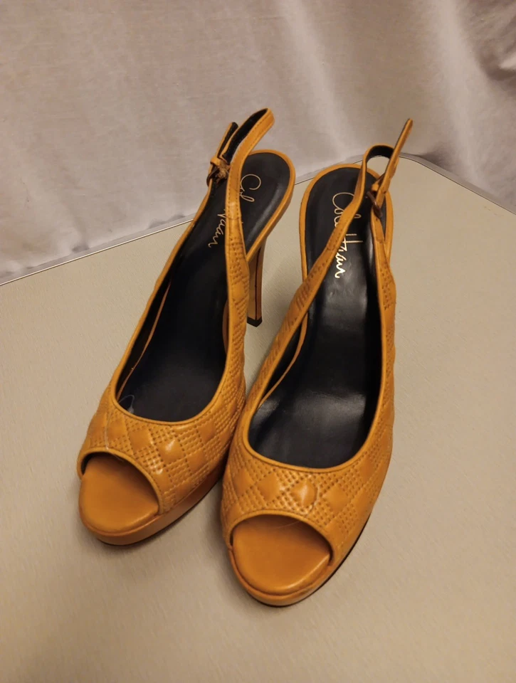 COLE HAAN STEPHANIE PEEP TOE HEELS SLING BACK SANDALS SIZE 7 EU 40 RRP £149.00 - Image 3 of 4