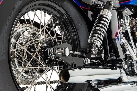 Juego de radios centrales delanteros cromados DS 16 pulgadas Harley Sportster 1200 Super Low 14-17 Foto 3 de 4