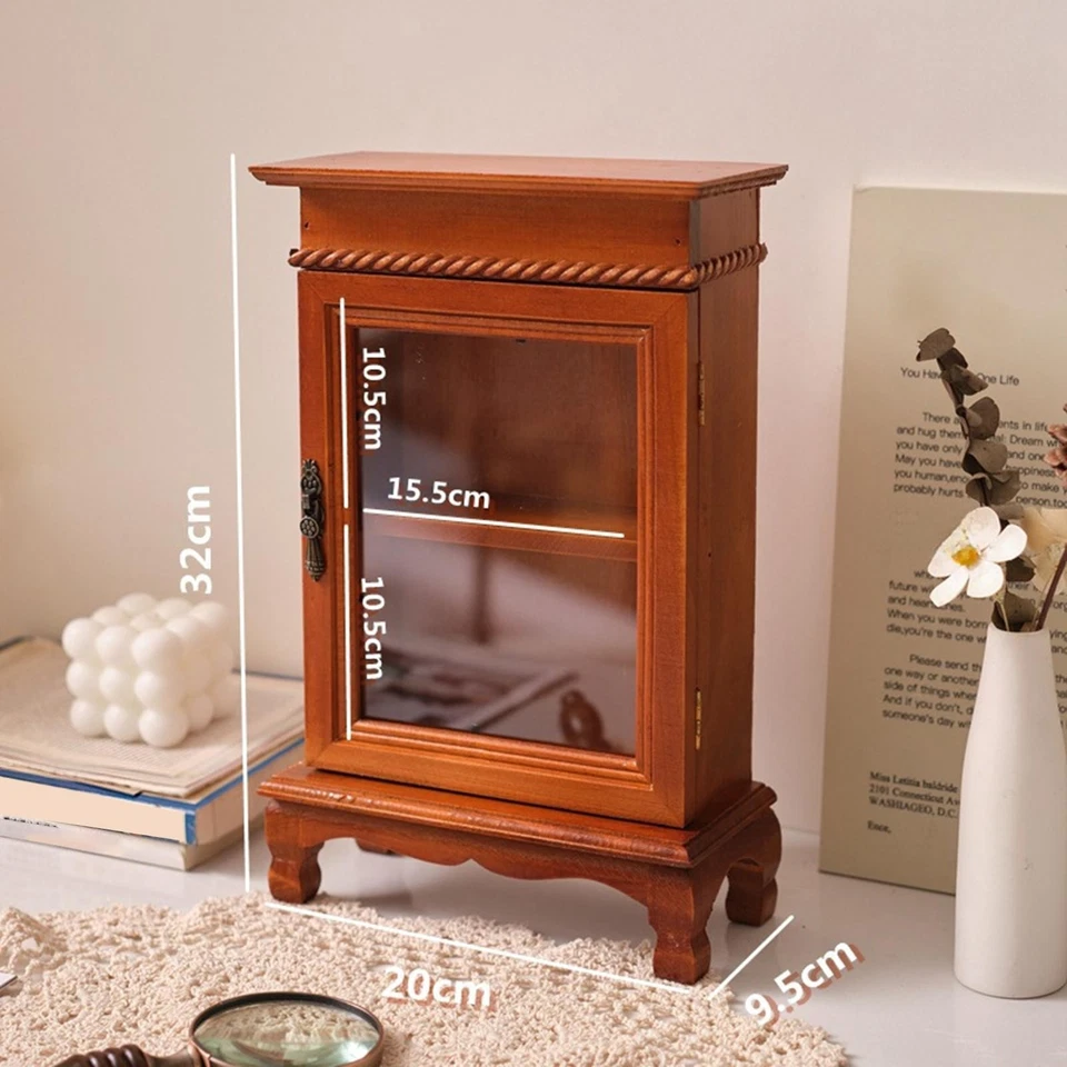 Small Desk Cabinet Small Accent Cabinet Box Container Case Bathroom with Shelves - Image 4 of 4