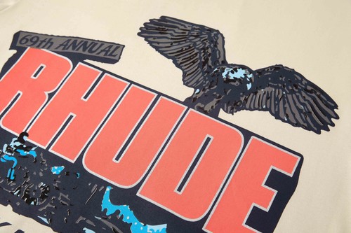 RHUDE Frühjahr/Sommer Segelclub Spruch Logo Kurzarm T-Shirt weiß - Bild 7 von 12