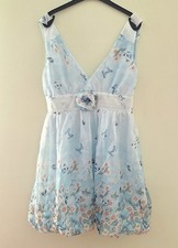 Blue Mini Bubble Skirt Dress, Size 12, Sleeveless, Fairycore Festival Y2K Ren