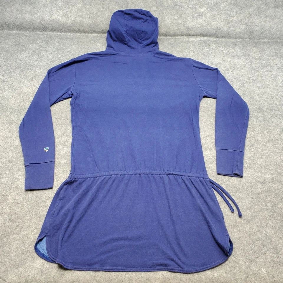Camisa Kuhl Para Mujer XL Azul Túnica Top Corbata Cintura Con Capucha Manga Larga Bolsillo Foto 2 de 4