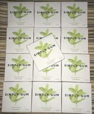 13 SIMPLY Gum Dental Xylitol Chewing Spearmint Pack 15 Piece Chicle Vegan Clean