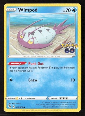 Wimpod #025/078 Pokemon GO Pokemon TCG NM/M
