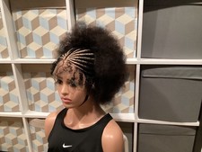 Braided Cornrow Human Hair Afro Wig. It s Made On A Full Lace Wig. Women s Wig.
