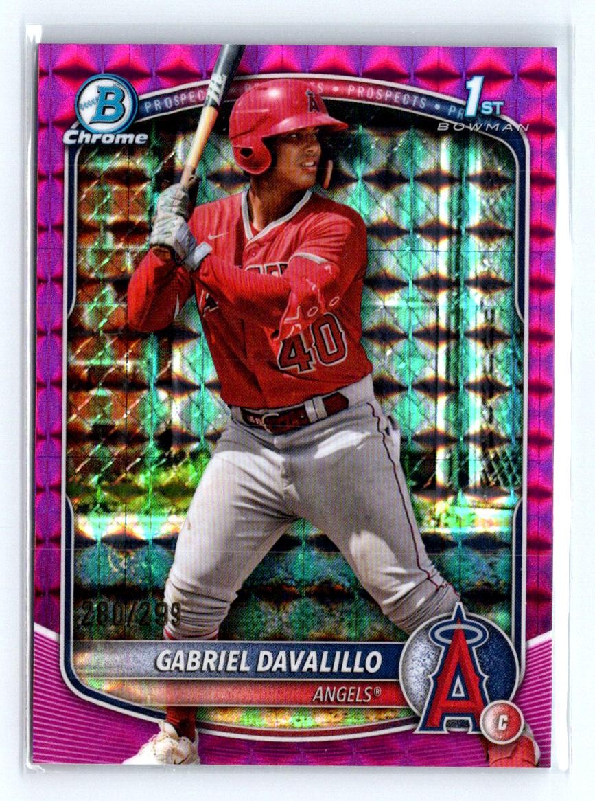 2025 Bowman Chrome #BCP-178 Gabriel Davalillo Prospects Fuchsia Geometric #/299