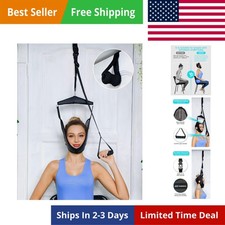 Cervical Neck Traction Device Over Door for Home Use, Portable Neck Stretcher...