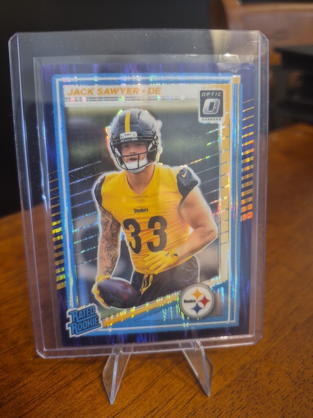 2025 Panini Donruss Optic - Rated Rookie Jack Sawyer #220 Blue Hyper Prizm (RC)