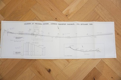 1968 Neasdon Station London Transport Railway Track Map Diagram