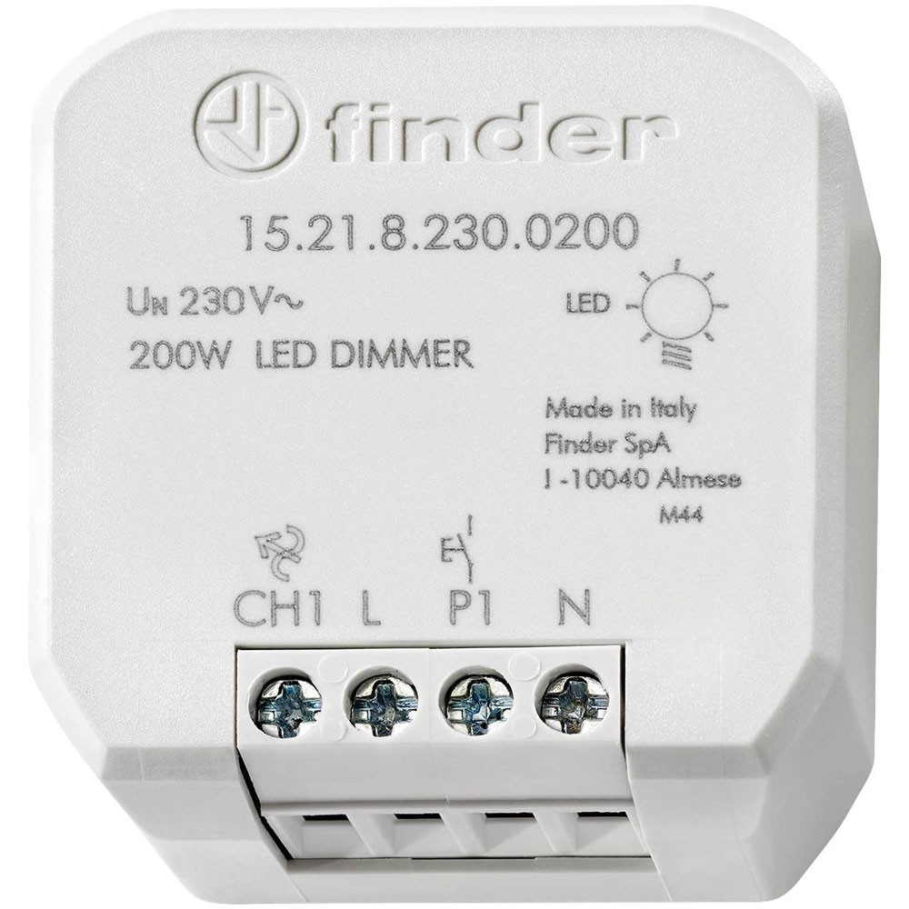 Finder flush-mount dimmer light grey 200W LED capacity