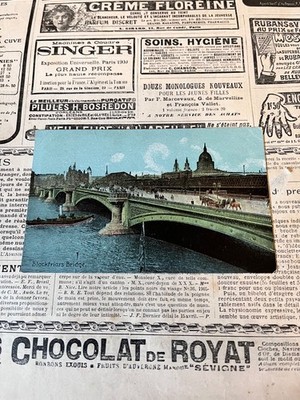 1910 Edwardianische Postkarte Blackfriars Bridge - Themse - London