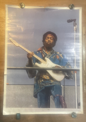 MASSIVE 58'' x 42'' 1971 Jimi Hendrix Poster One Stop Kevin Goff Newport Pop
