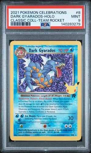 2021 POKEMON CELEBRATIONS CLASSIC COLL #8 DARK GYARADOS-HOLO PSA 9