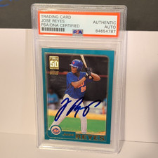 Jose Reyes PSA Authenticated Auto Card New York Mets Rookie Card. rookie card picture