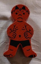 Figur Holz Teufel Halloween Vintage Spielzeug 