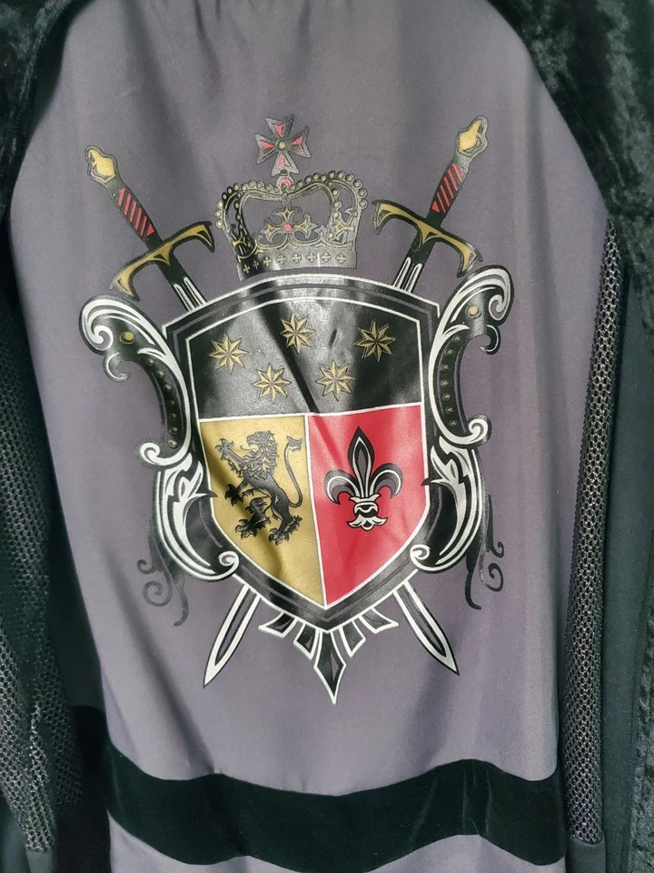 Dark Knight Medieval Renaissance Adult Costume size L 5 Pieces Gray/Black - Image 3 of 4