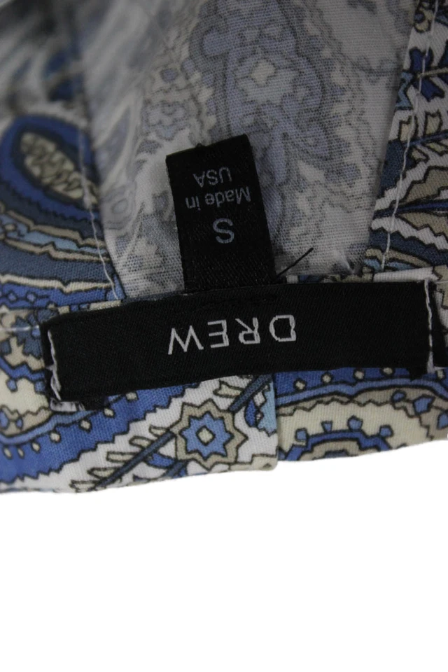 Blusa Drew Mujer Azul Cachemira Algodón Sin Mangas Abotonada Talla S Foto 4 de 4