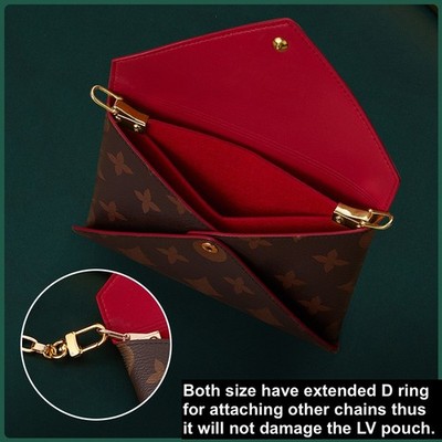 LV Kirigami Pochette Insert Organizer Shaper Extended D Ring Pink