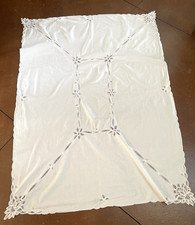 Vintage Battenburg Lace White Tablecloth 66 x...