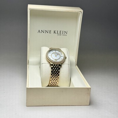 Anne Klein New York 12/2312MPGB Mother-of-Pearl Dial Swarovski Crystal Watch