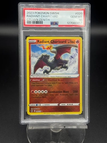 2023 POKEMON SWORD & SHIELD CROWN ZENITH #020 RADIANT CHARIZARD PSA 10