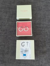 TED BAKER Mellia Double Crystal Hoop Earrings 3cm
