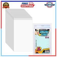 50 Pcs Resealable Graded Comic Book Bags Sleeves for CGC CBCS Slabs Protection