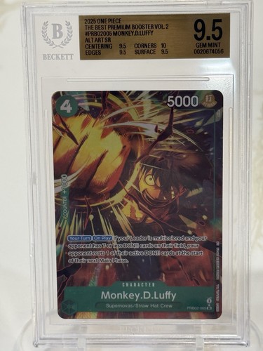 Monkey.D.Luffy (Alternate Art) graded BGS 9.5 for sale on eBay