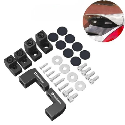 BEVINSEE Black Spoiler Lip Wing Riser Raiser Spacer Kit For Ford Fiesta MK7 MK7.5 ST180